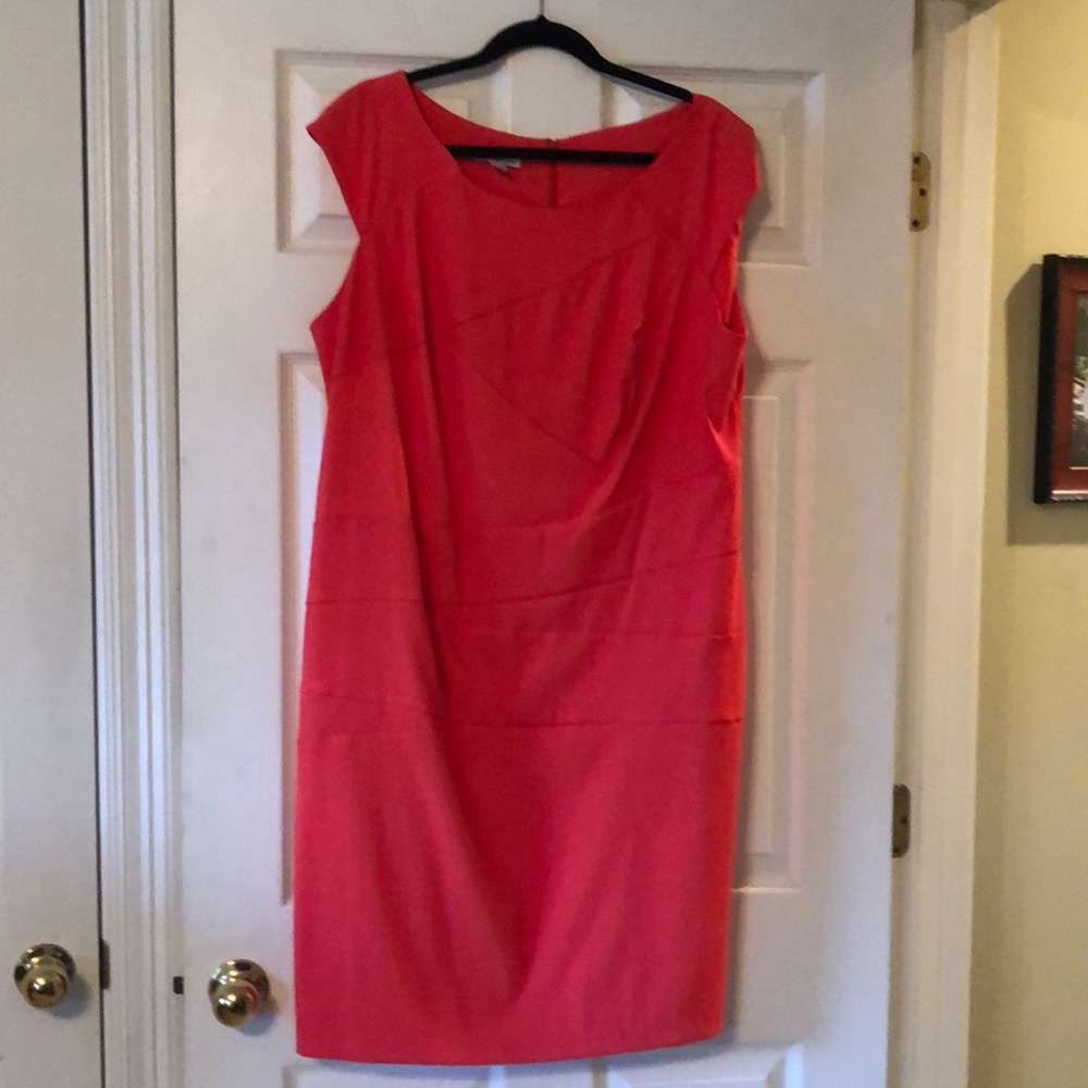 Kim Rogers cap sleeve coral dress Sz 20